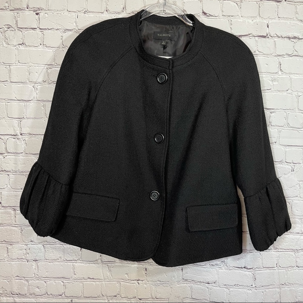Talbots Wool Blend Cropped Blazer size 14